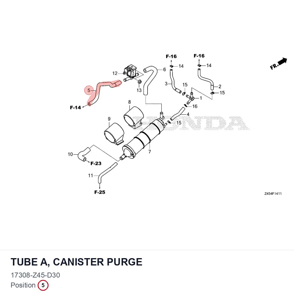 TUBE A, CANISTER PURGE