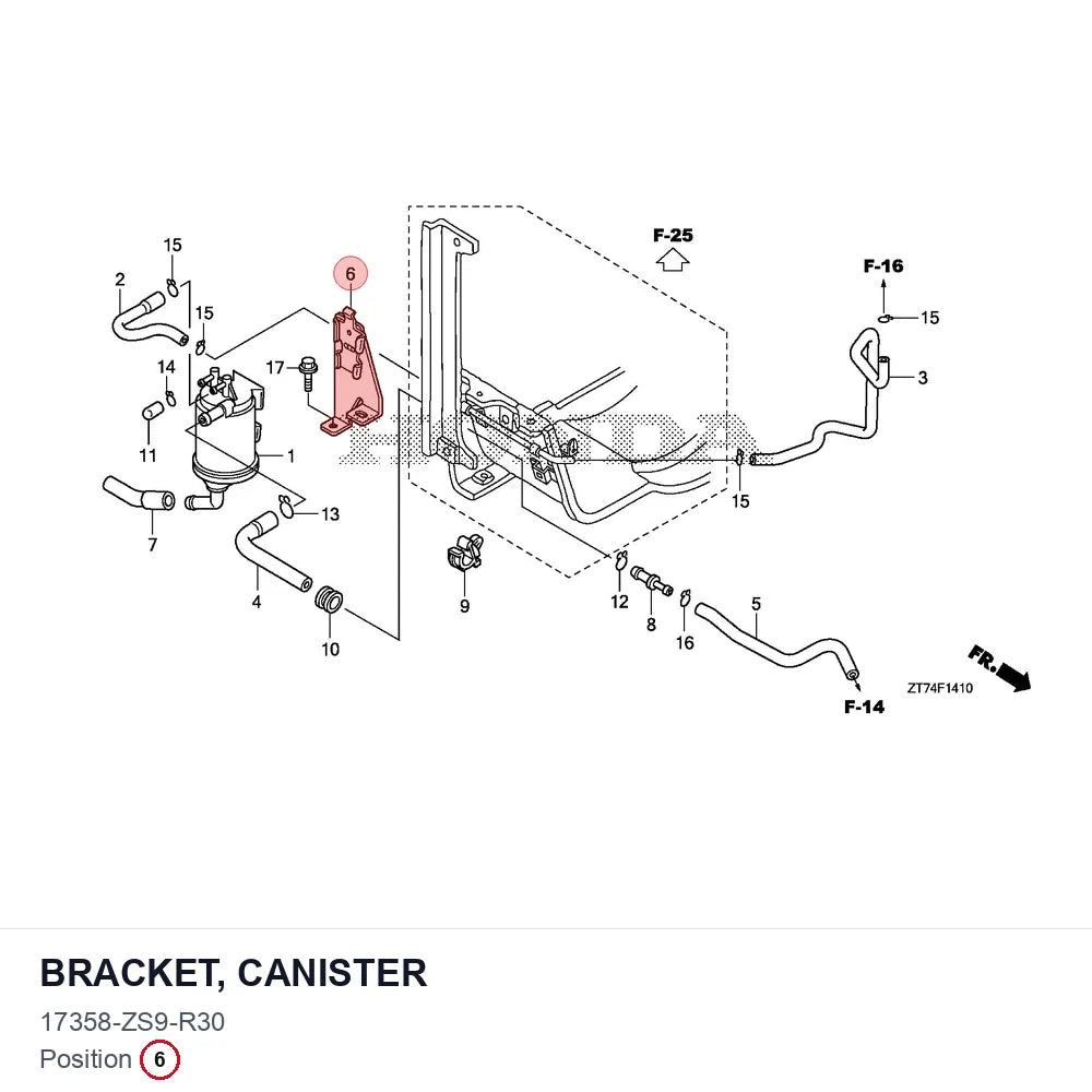 BRACKET, CANISTER