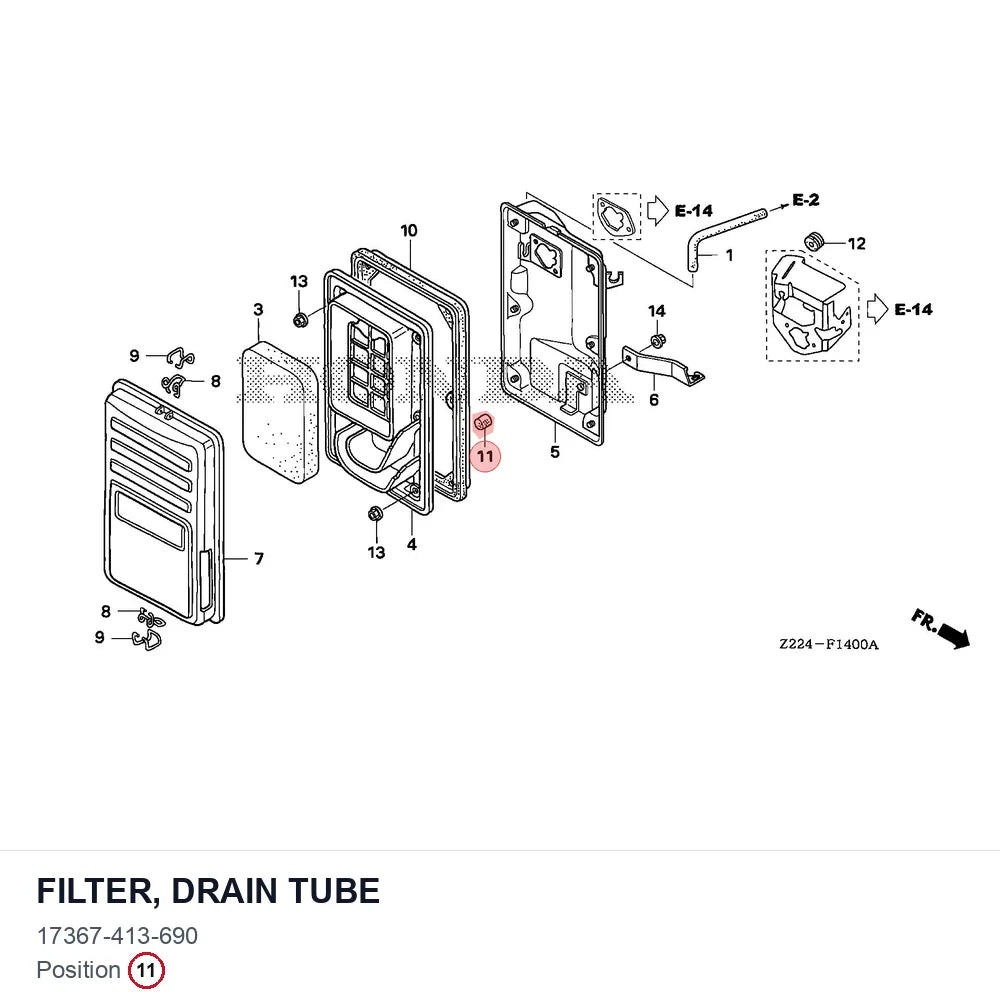 FILTER, DRAIN TUBE