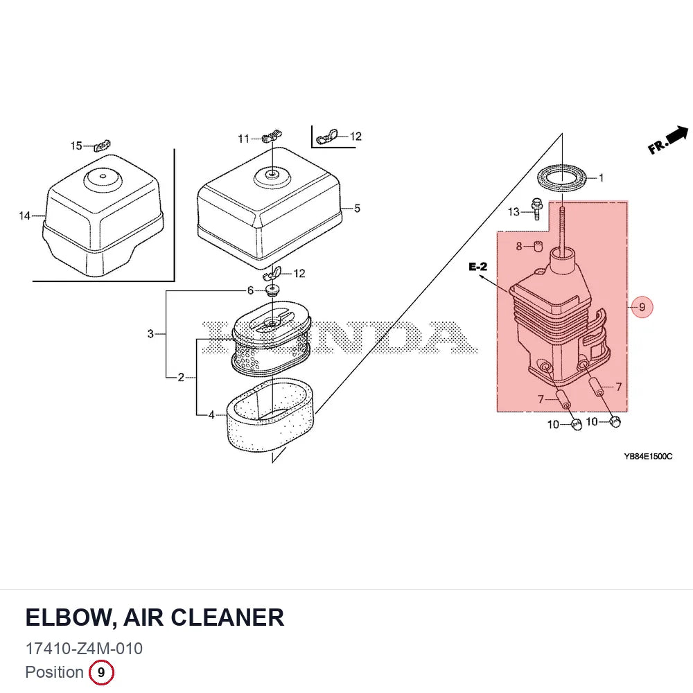 ELBOW, AIR CLEANER