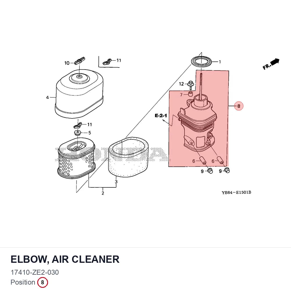 ELBOW, AIR CLEANER