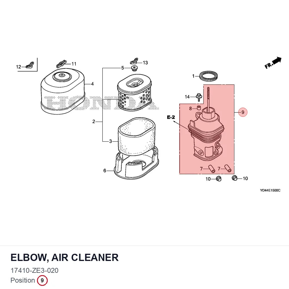 ELBOW, AIR CLEANER