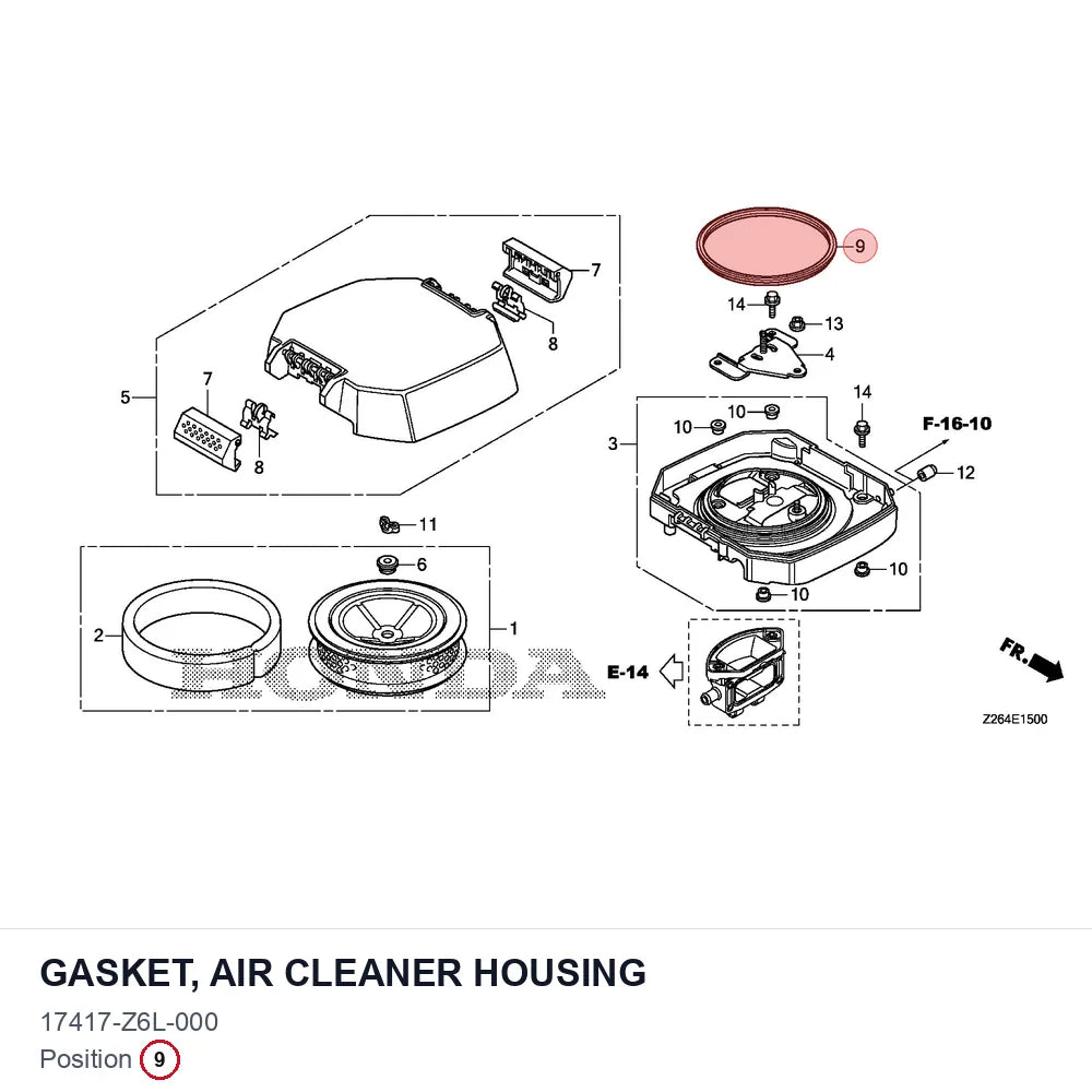 GASKET, AIR CLEANER HOUSING