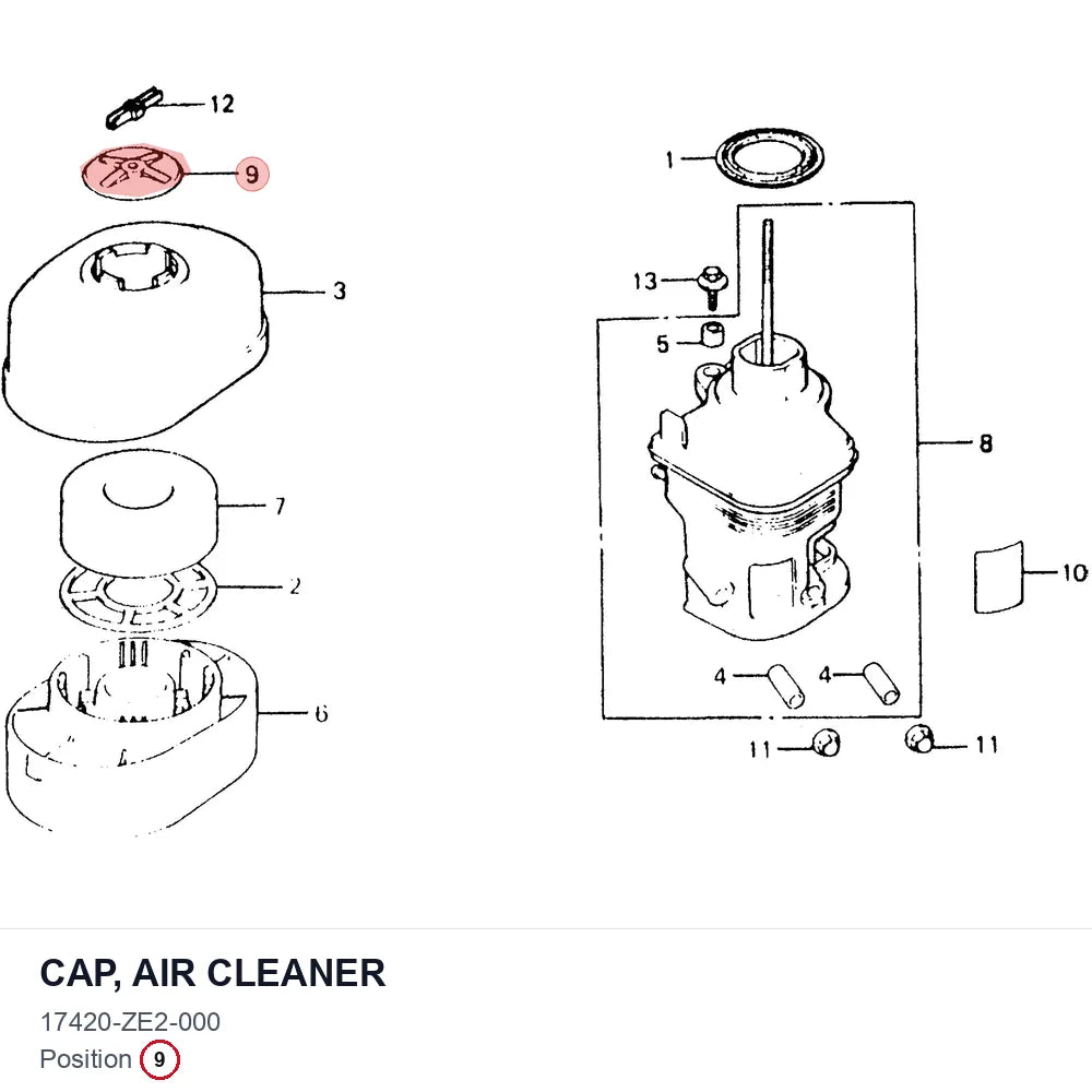 CAP, AIR CLEANER