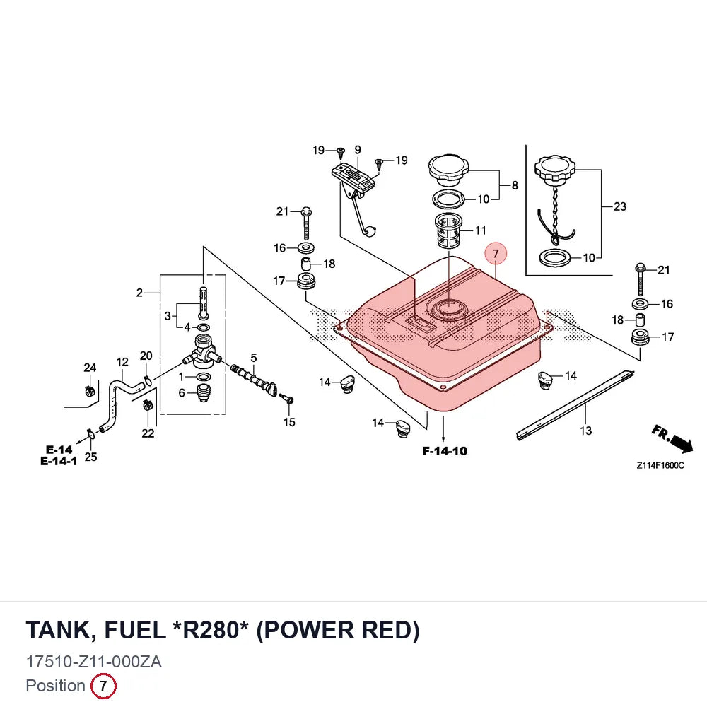 TANK, FUEL *R280* (POWER RED)