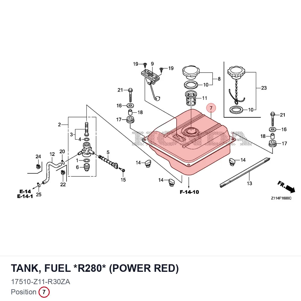TANK, FUEL *R280* (POWER RED)
