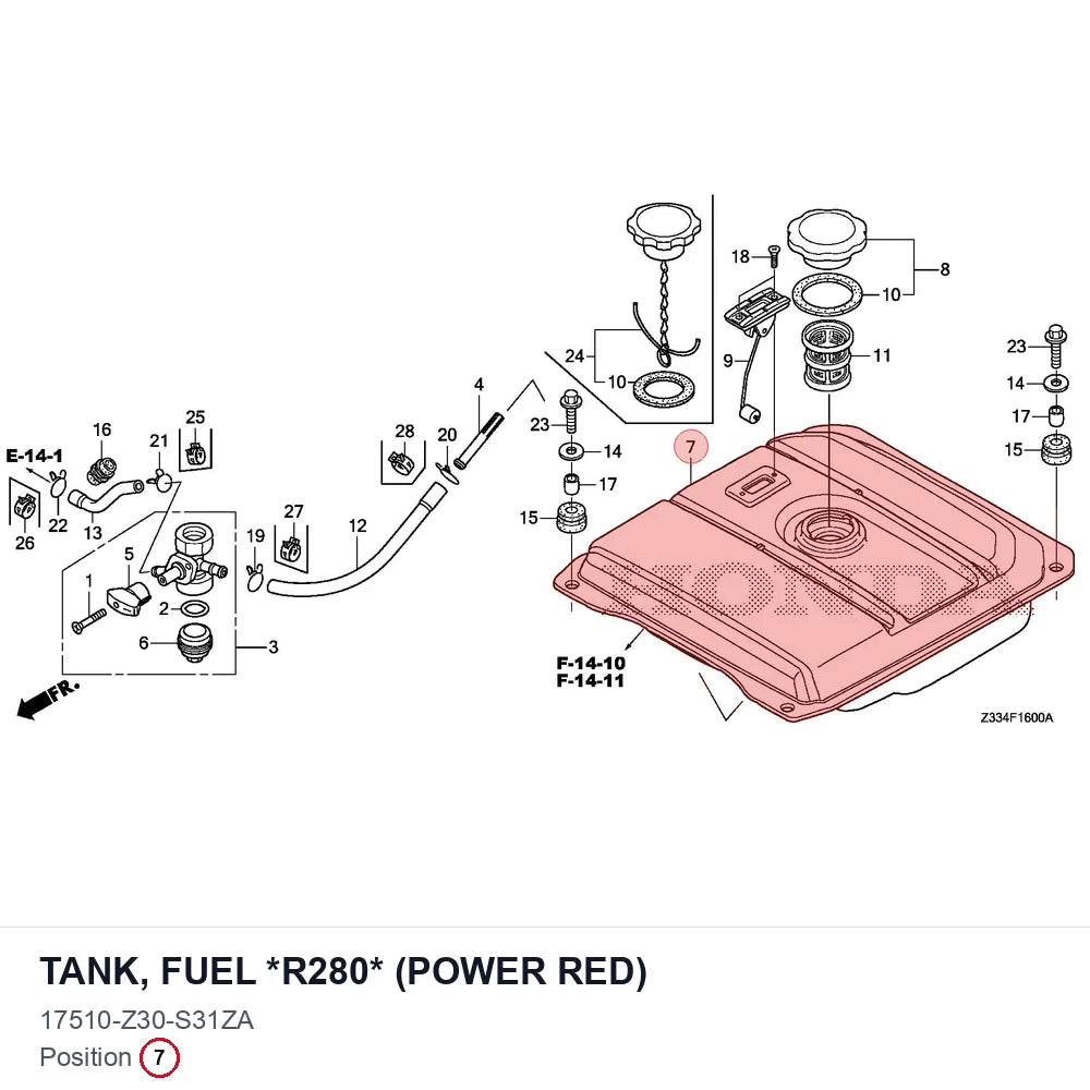 TANK, FUEL *R280* (POWER RED)