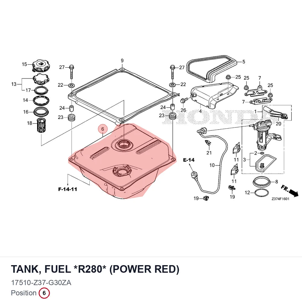 TANK, FUEL *R280* (POWER RED)