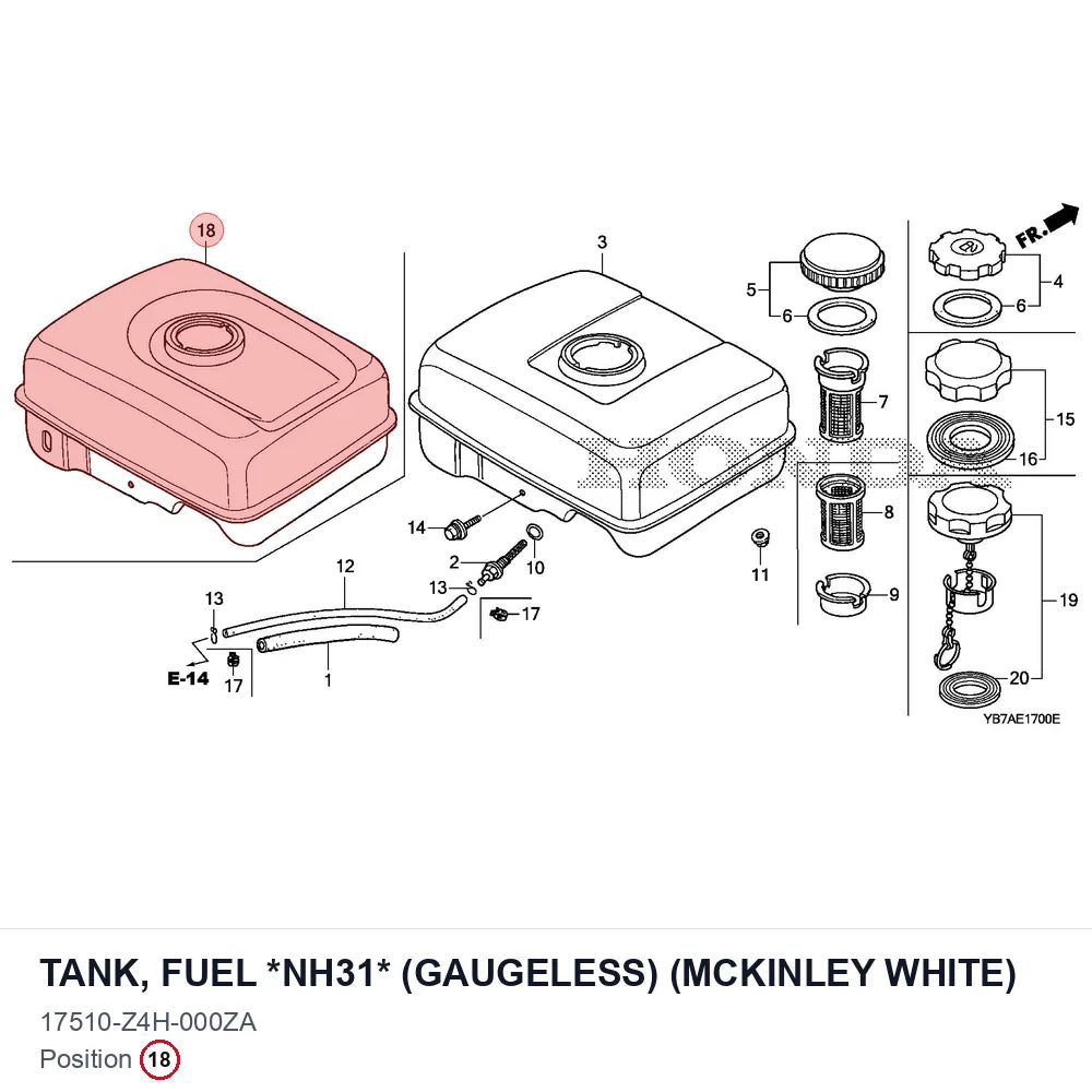 TANK, FUEL *NH31* (GAUGELESS) (MCKINLEY WHITE)