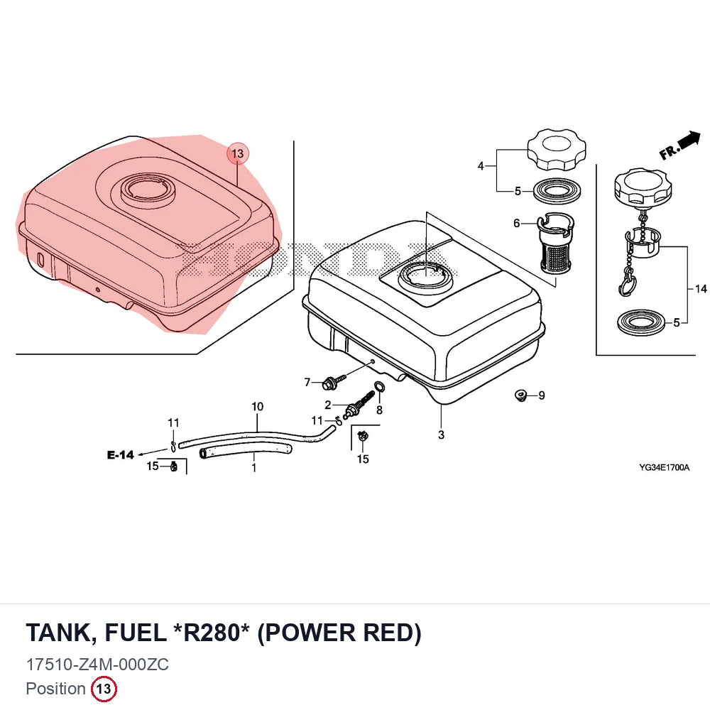 TANK, FUEL *R280* (POWER RED)