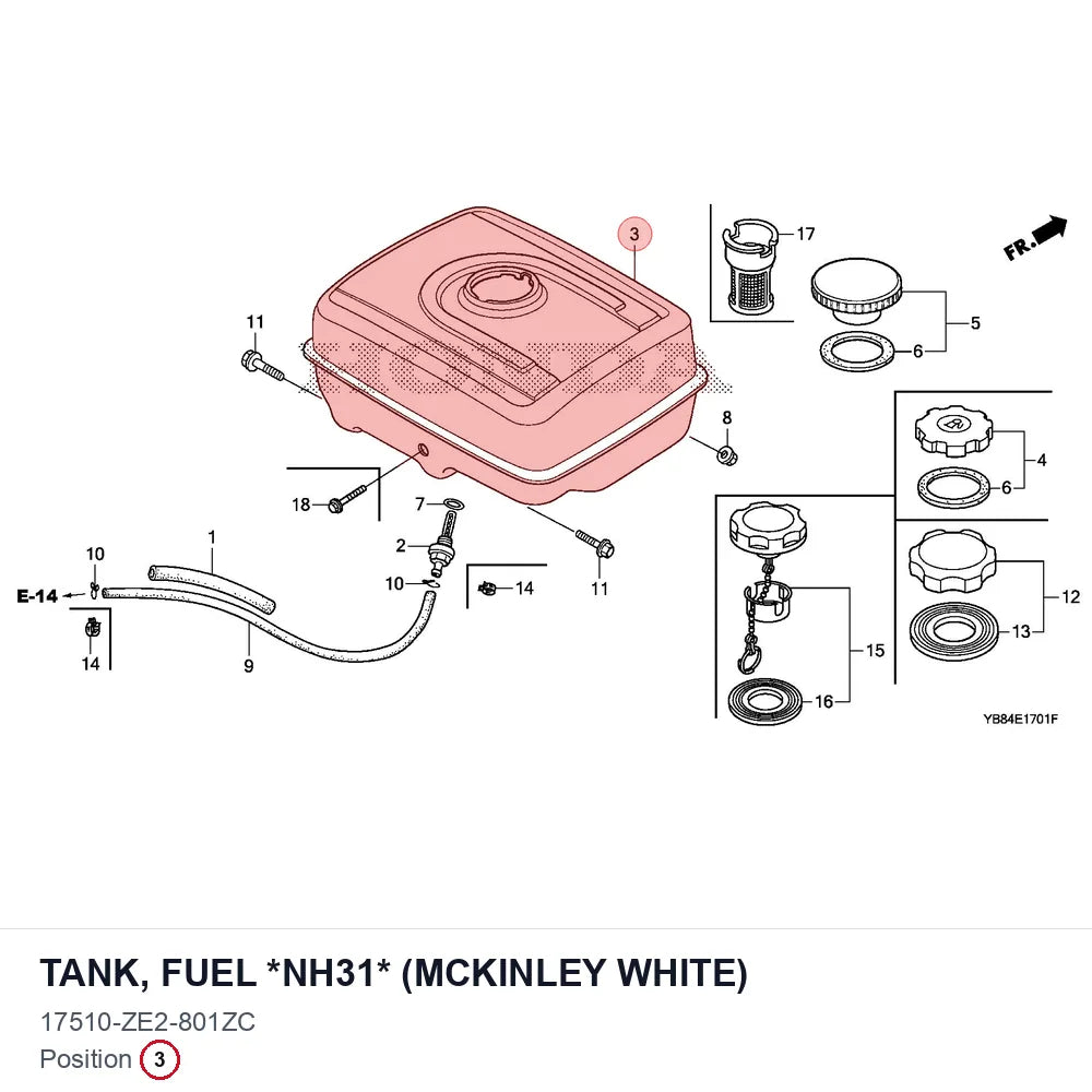 TANK, FUEL *NH31* (MCKINLEY WHITE)