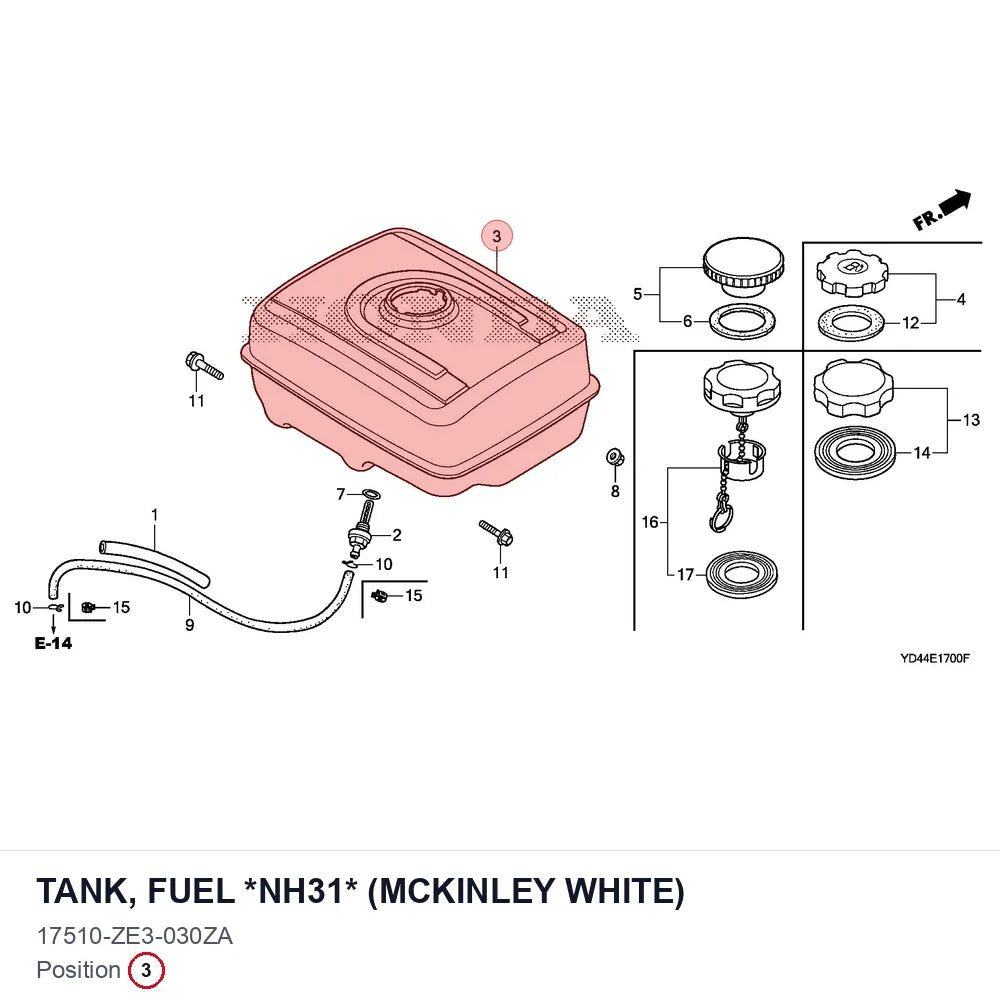 TANK, FUEL *NH31* (MCKINLEY WHITE)