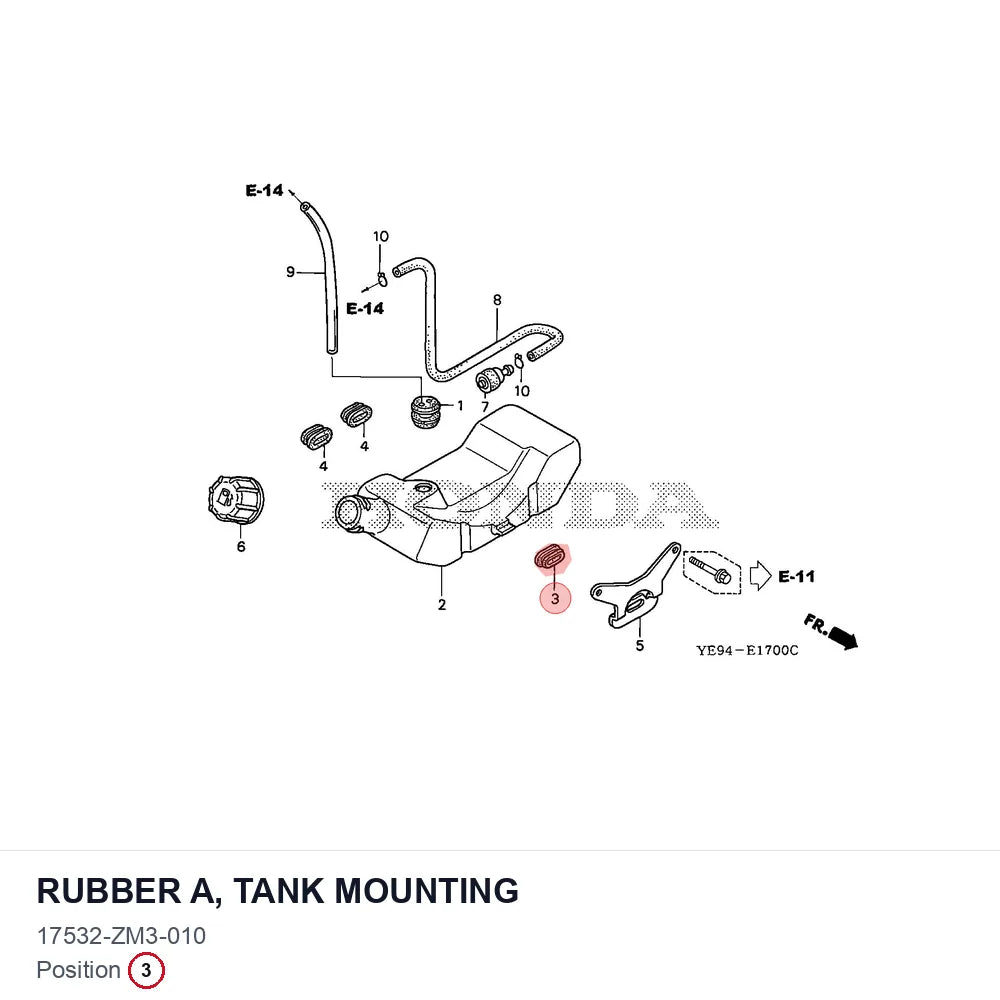 RUBBER A, TANK MOUNTING