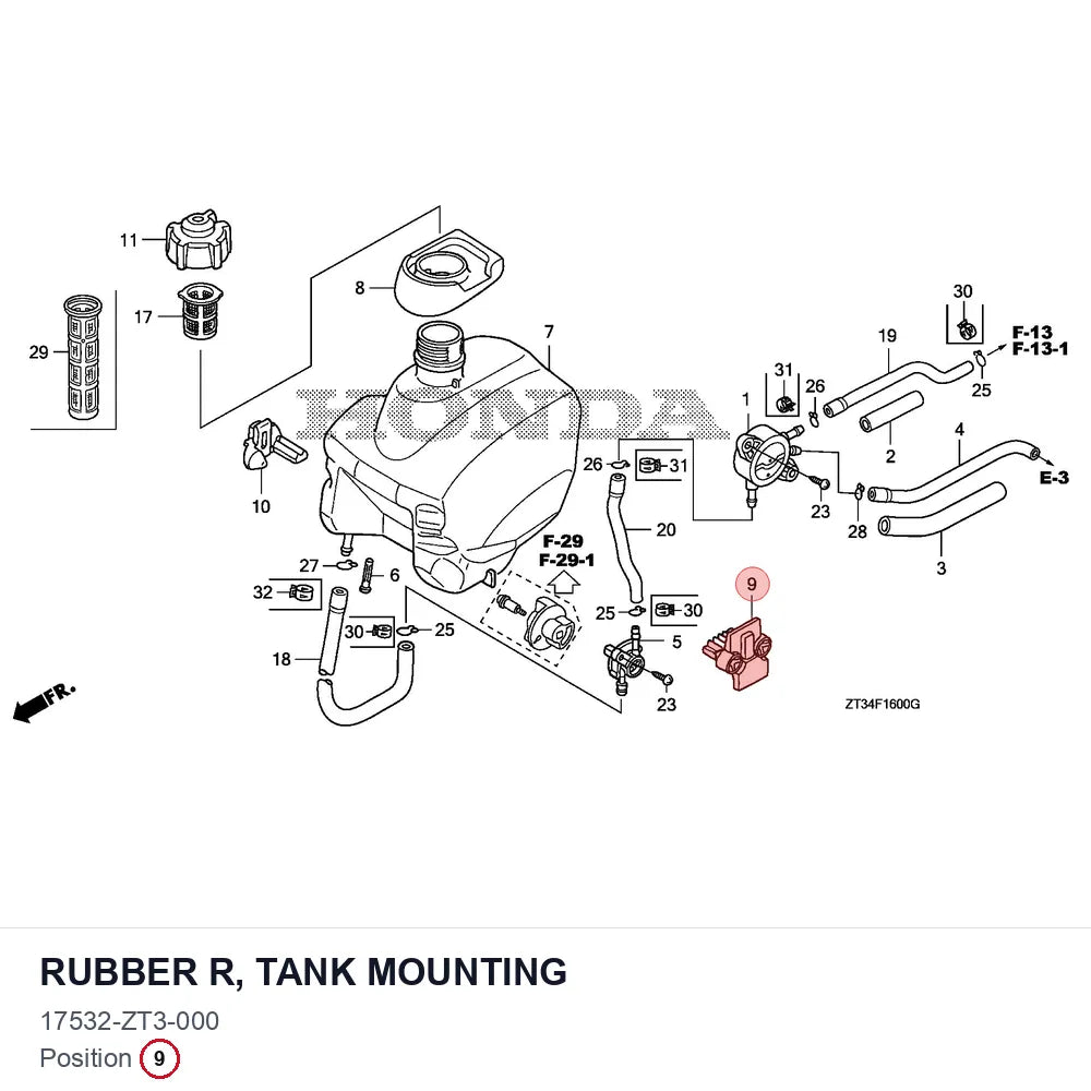 RUBBER R, TANK MOUNTING