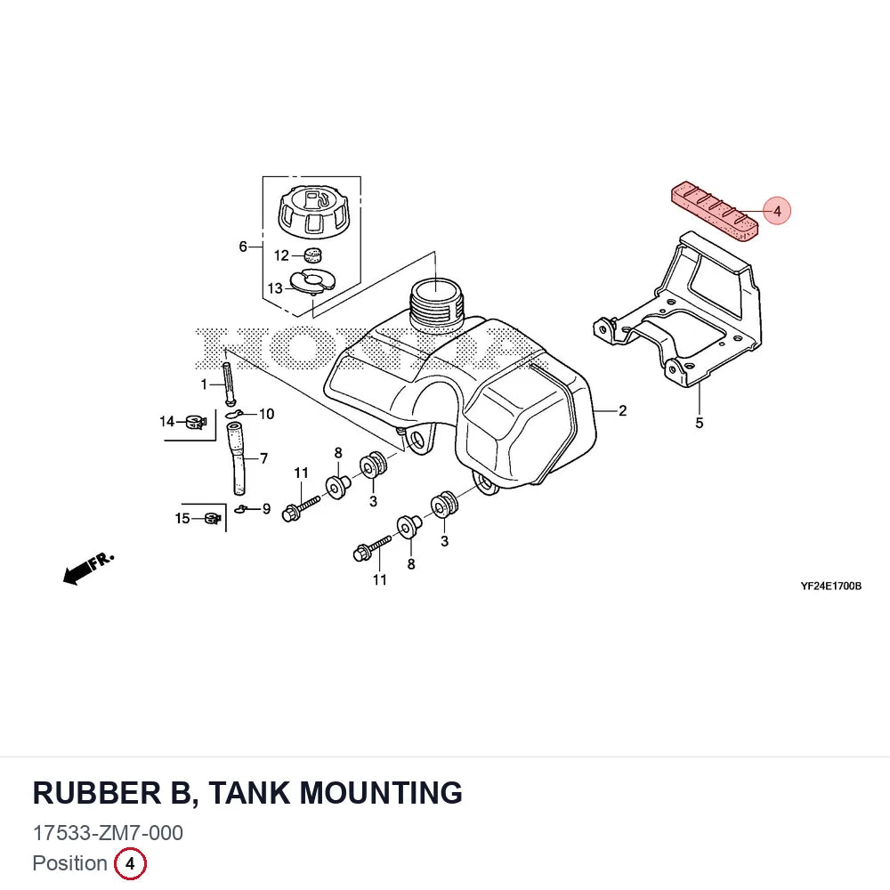RUBBER B, TANK MOUNTING