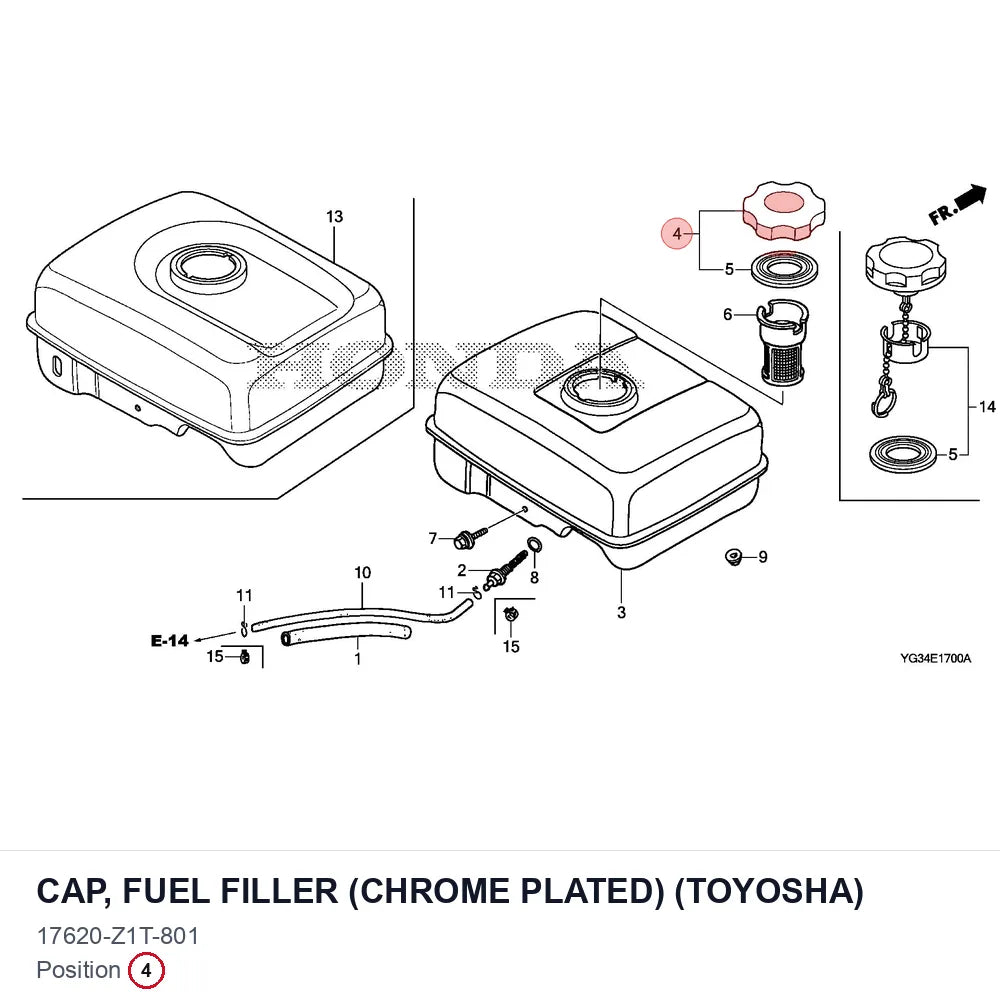 CAP, FUEL FILLER (CHROME PLATED) (TOYOSHA)
