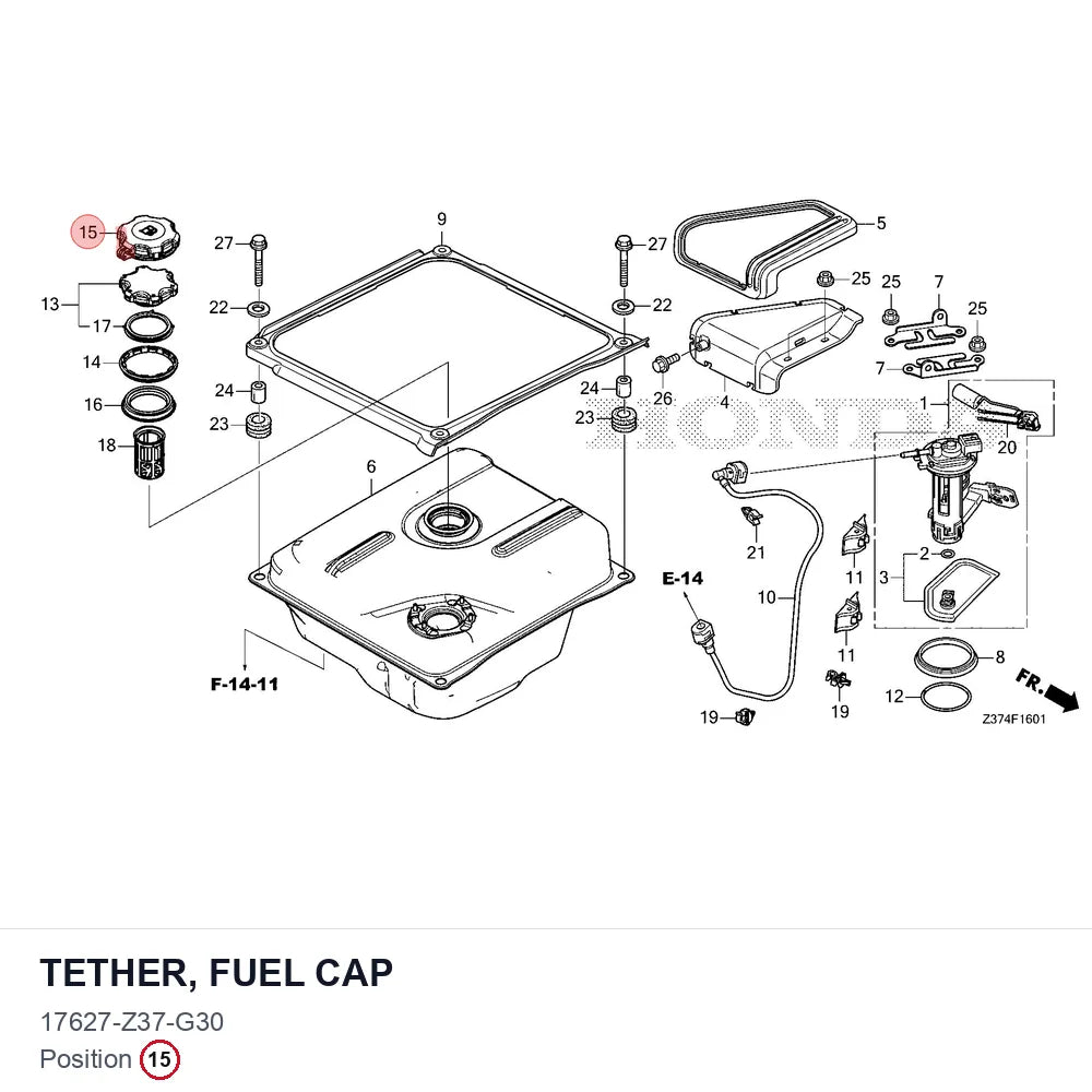 TETHER, FUEL CAP