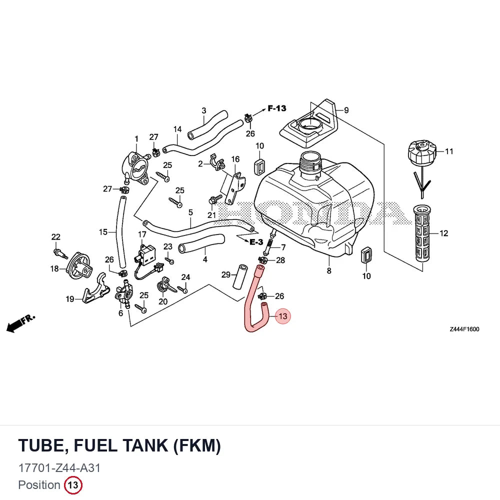 TUBE, FUEL TANK (FKM)