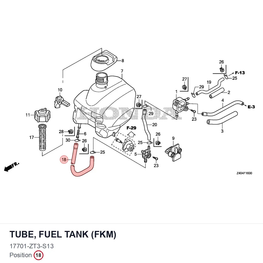 TUBE, FUEL TANK (FKM)
