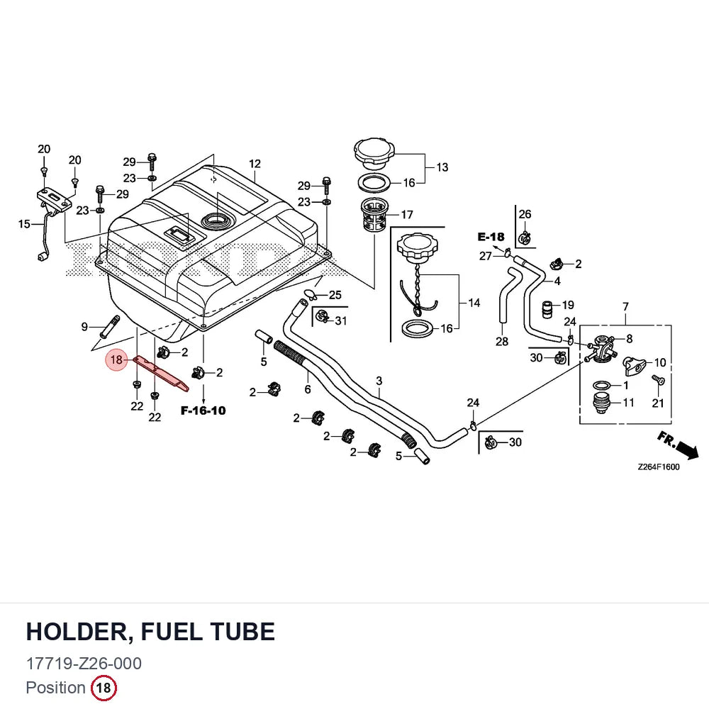 HOLDER, FUEL TUBE