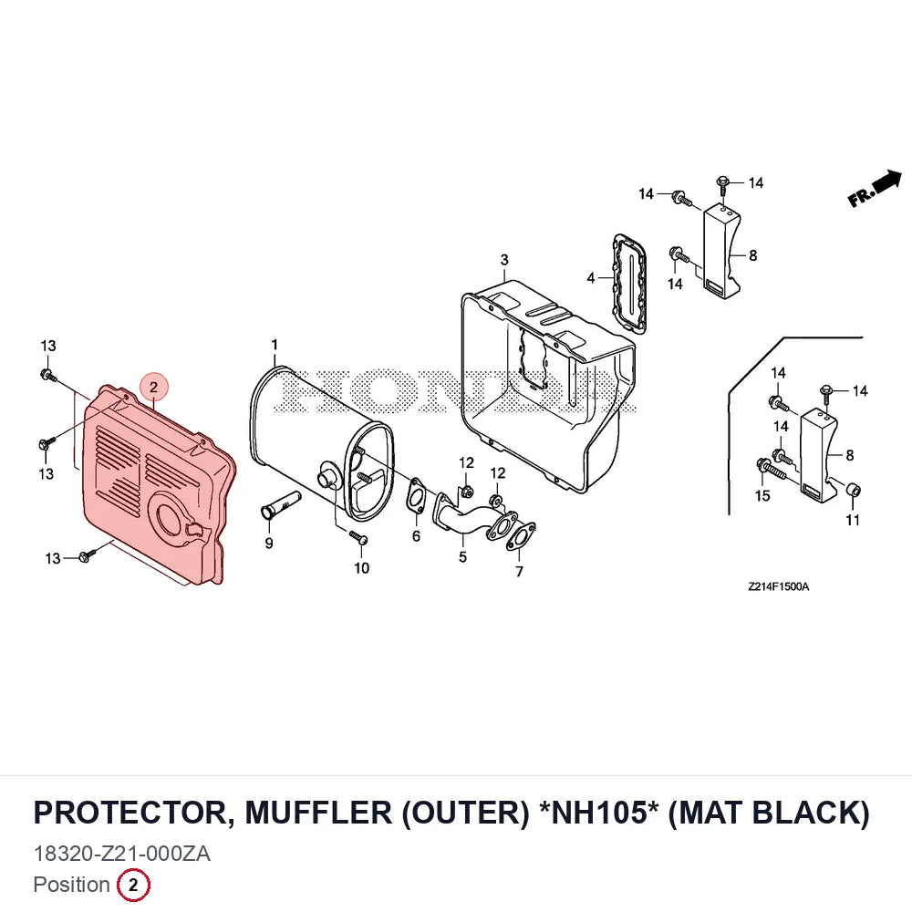 PROTECTOR, MUFFLER (OUTER) *NH105* (MAT BLACK)