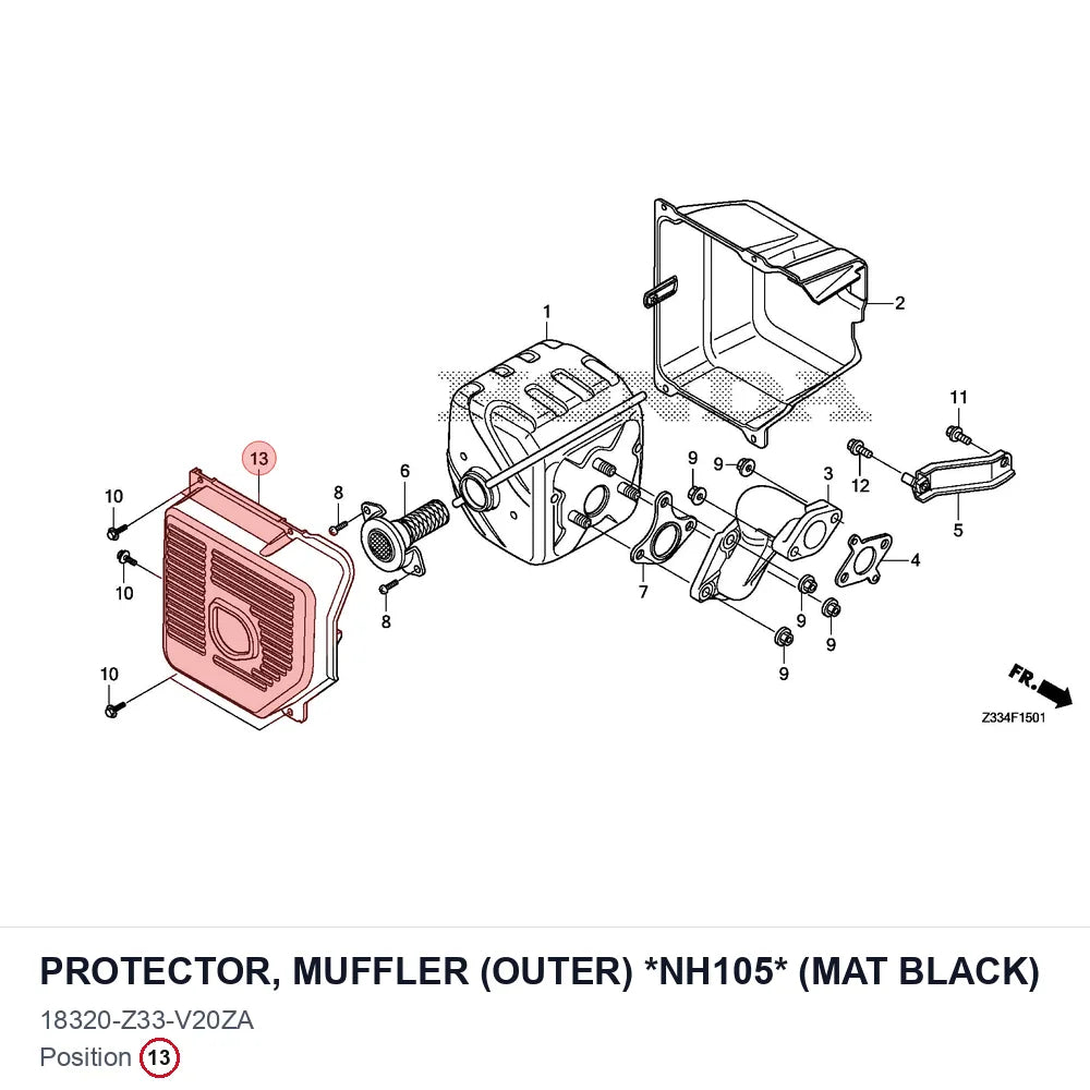 PROTECTOR, MUFFLER (OUTER) *NH105* (MAT BLACK)