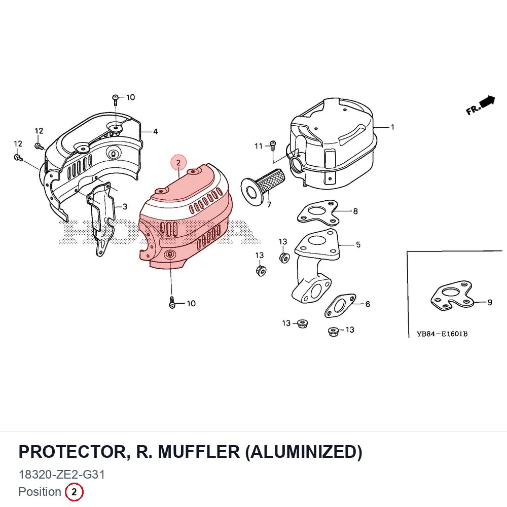 PROTECTOR, R. MUFFLER (ALUMINIZED)