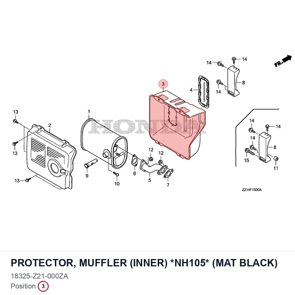 PROTECTOR, MUFFLER (INNER) *NH105* (MAT BLACK)
