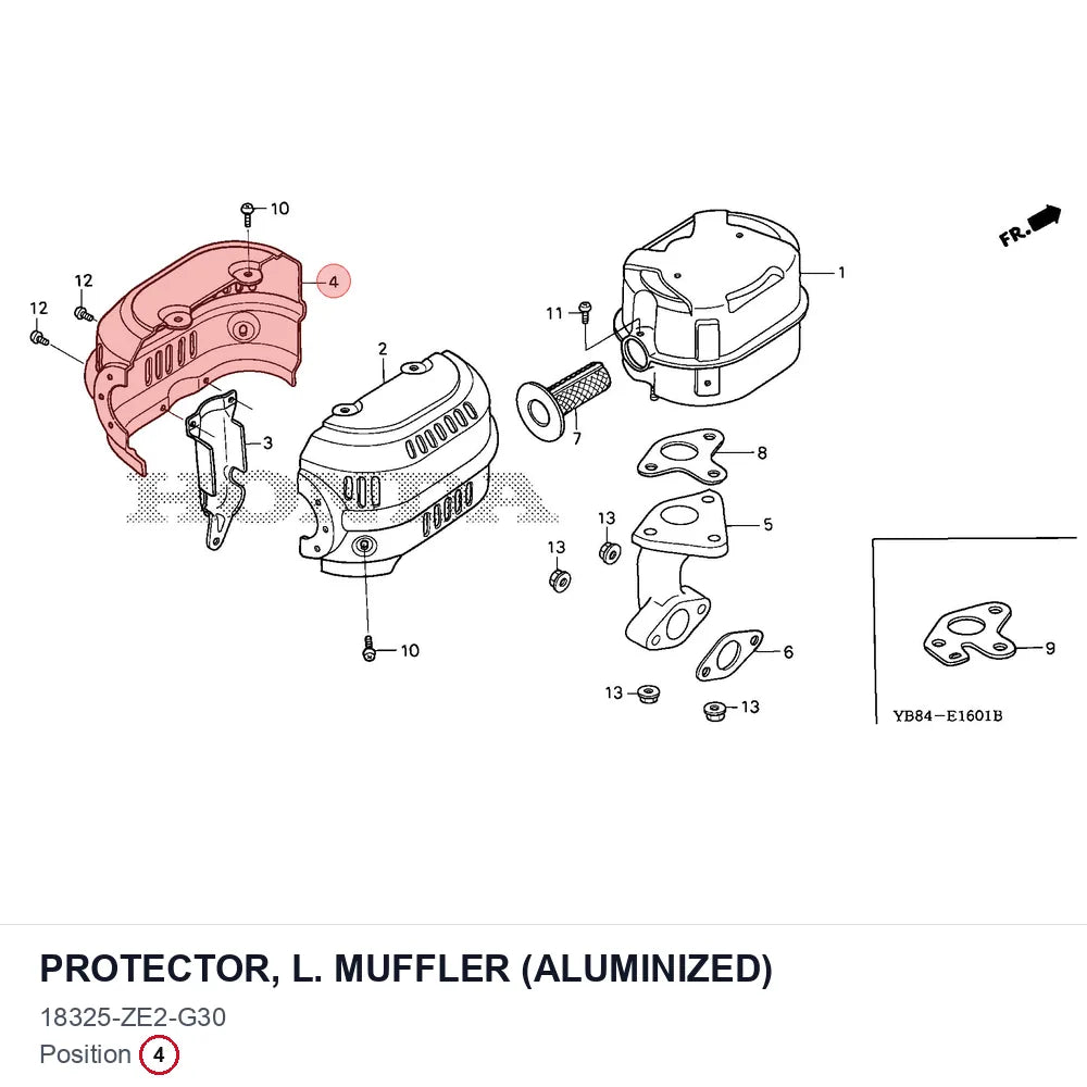 PROTECTOR, L. MUFFLER (ALUMINIZED)