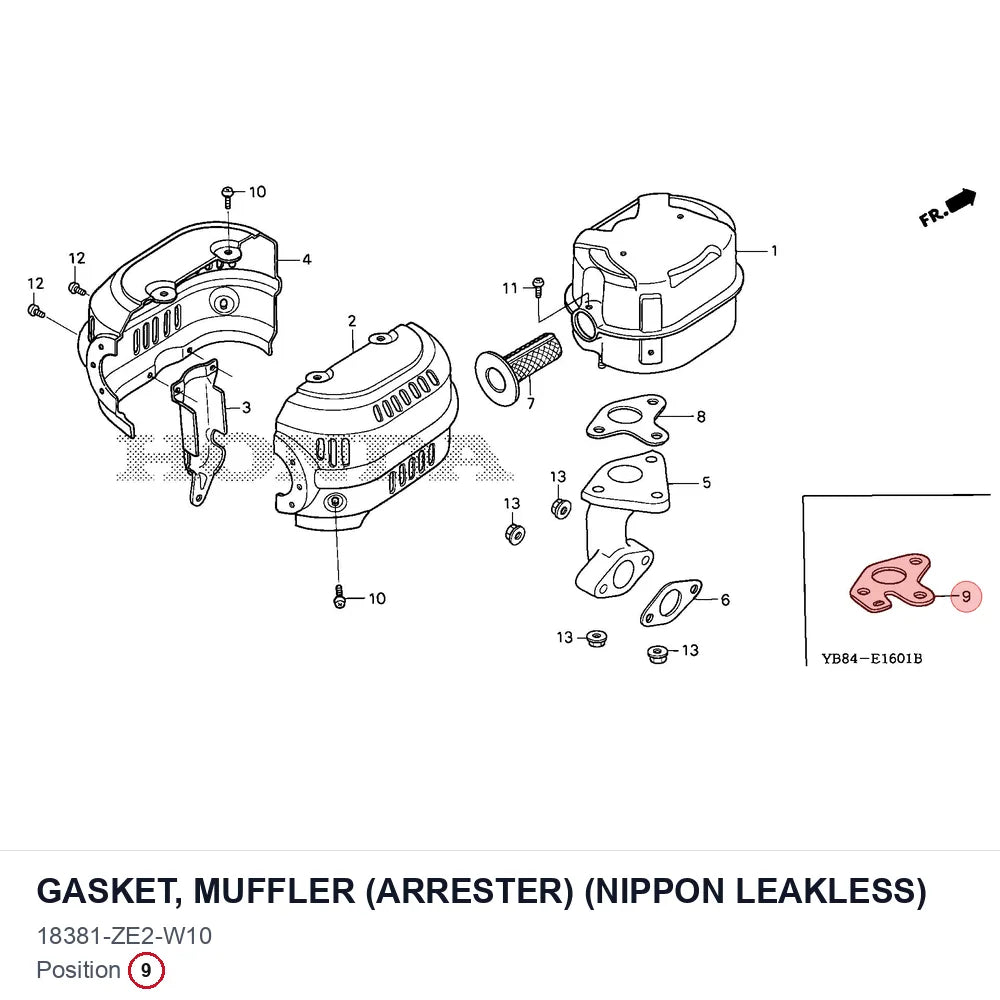 GASKET, MUFFLER (ARRESTER) (NIPPON LEAKLESS)