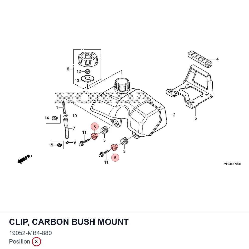 Clip, carbon bush mount