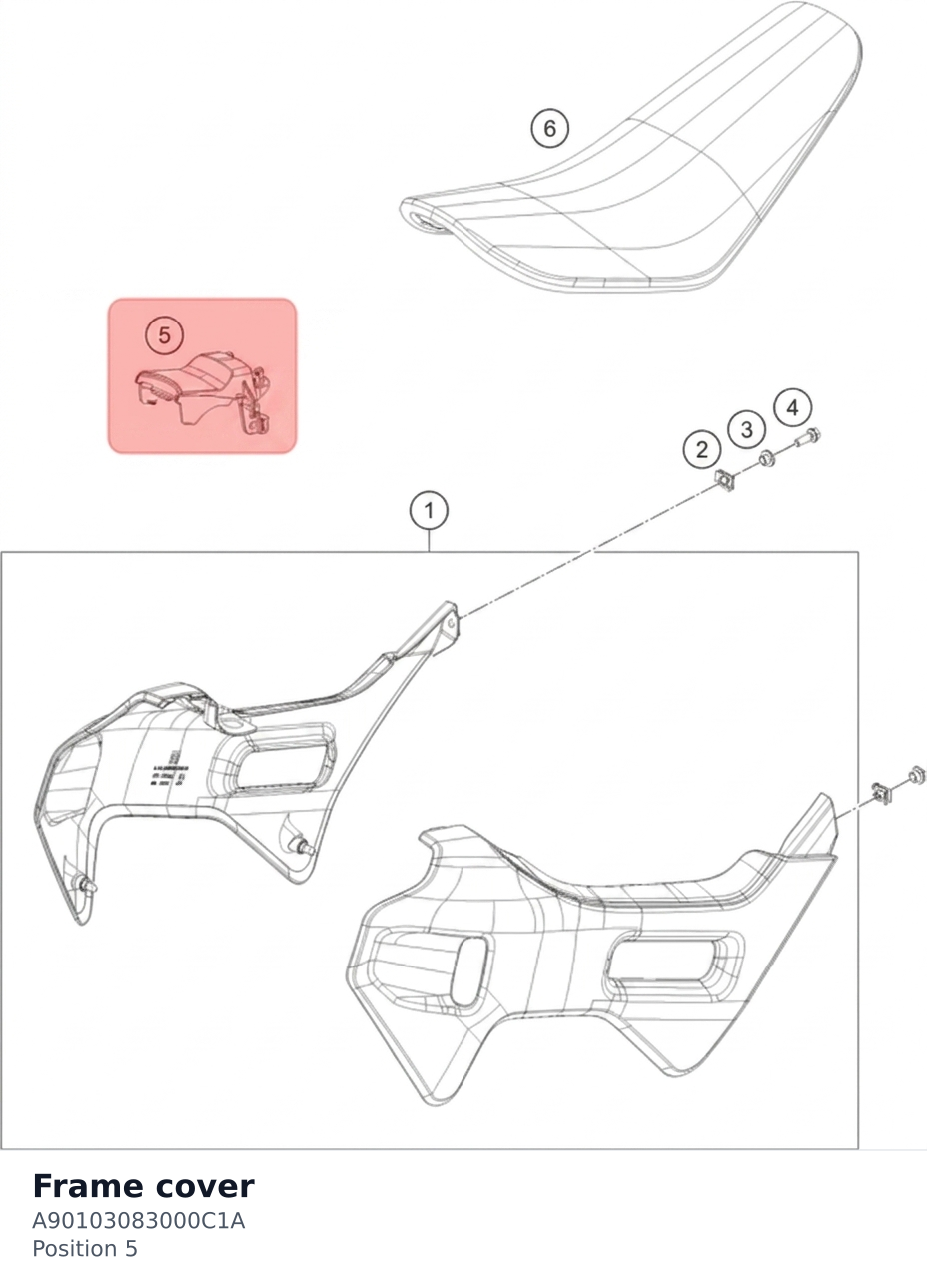 Diagram preview: Frame cover (A90103083000C1A)