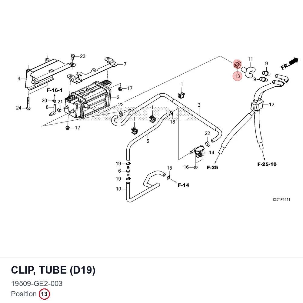 Clip, tube (D19)