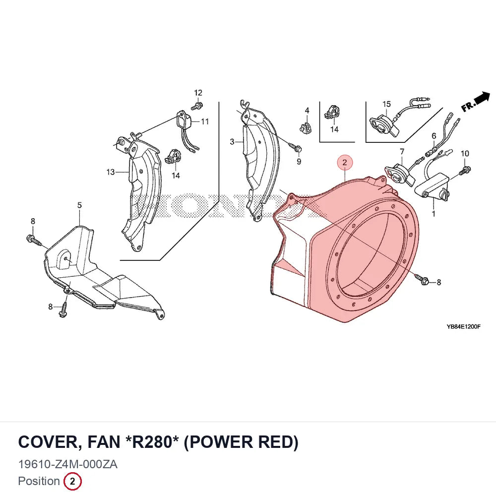 COVER, FAN *R280* (POWER RED)