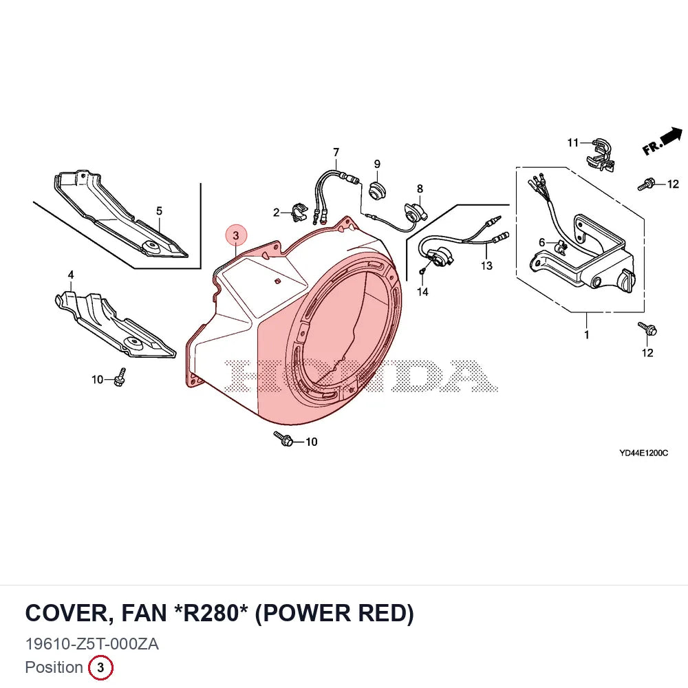 COVER, FAN *R280* (POWER RED)