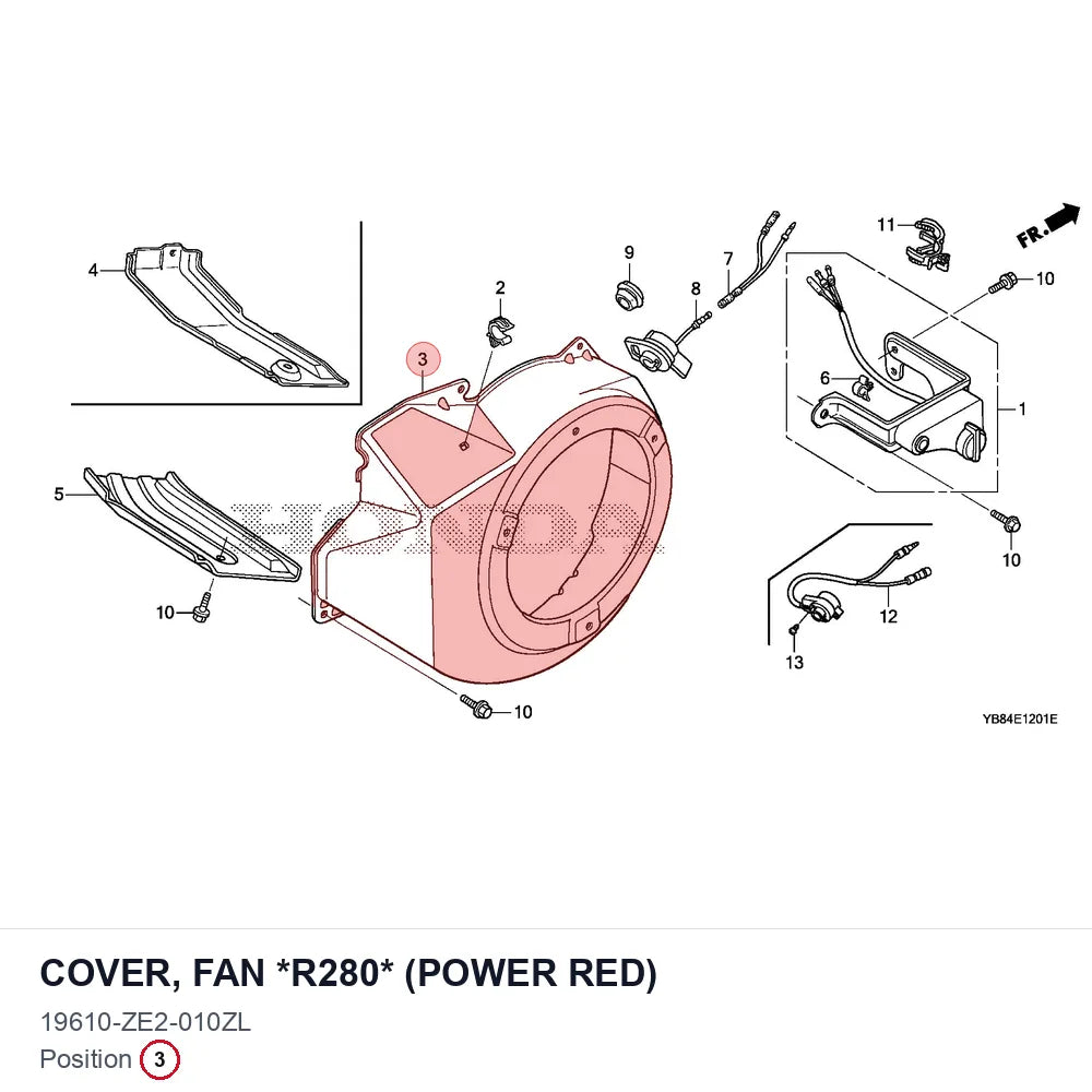 COVER, FAN *R280* (POWER RED)