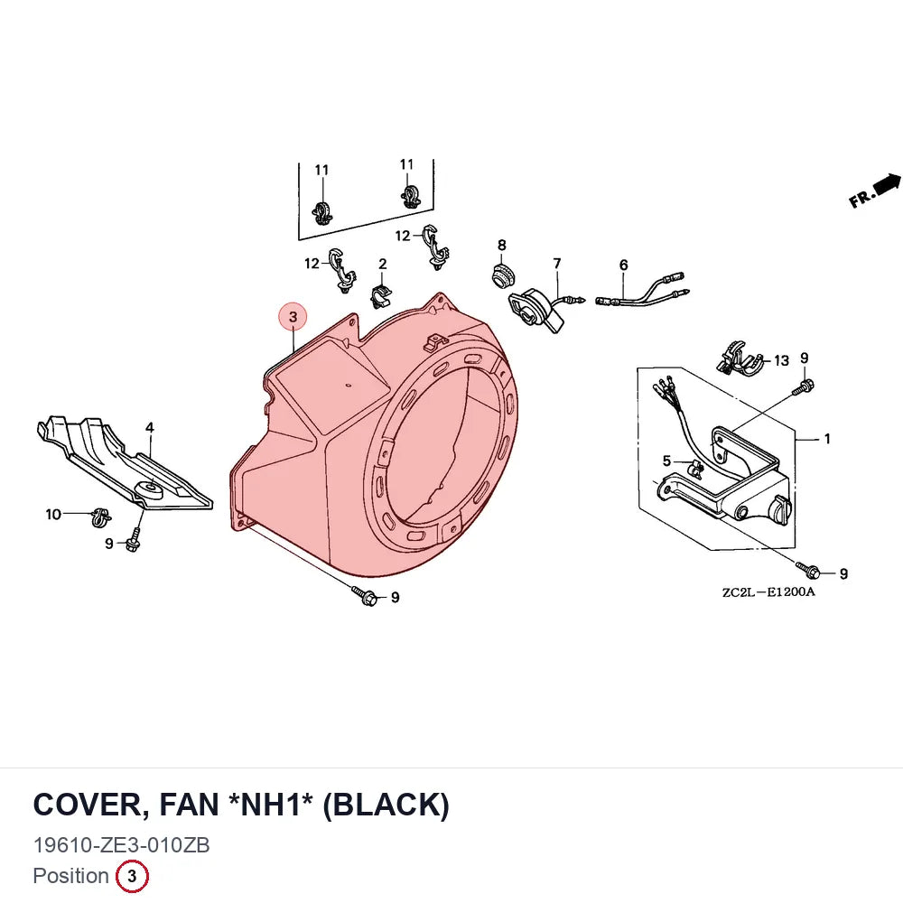 COVER, FAN *NH1* (BLACK)