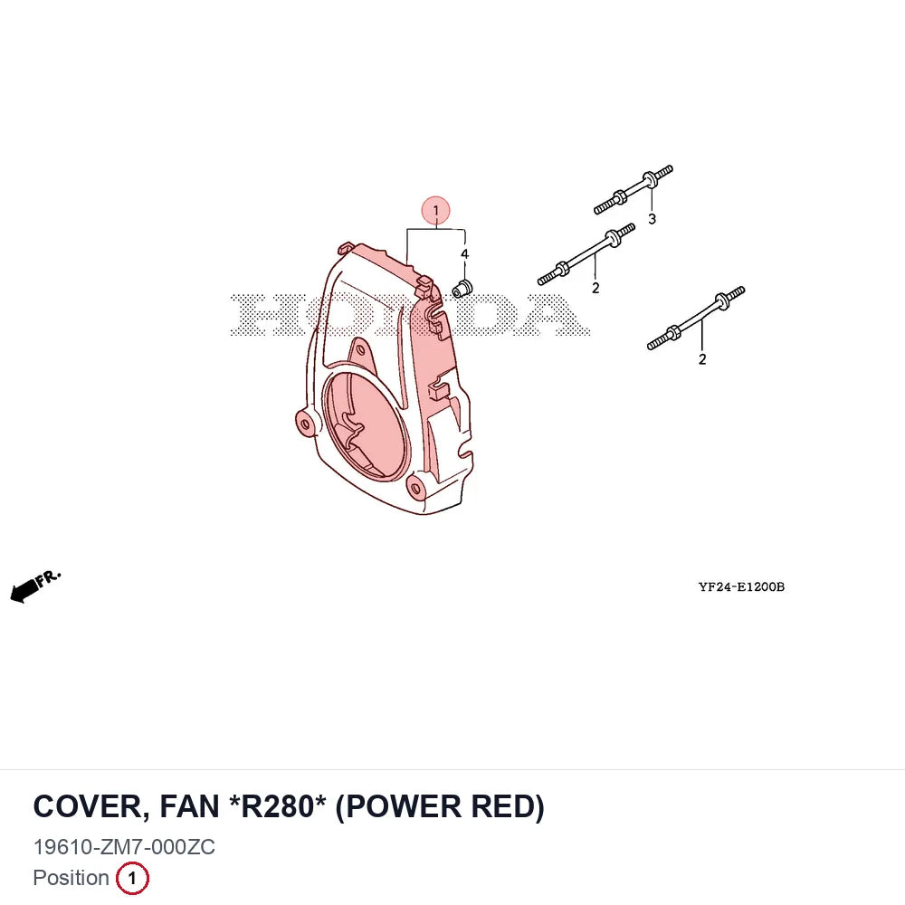 COVER, FAN *R280* (POWER RED)
