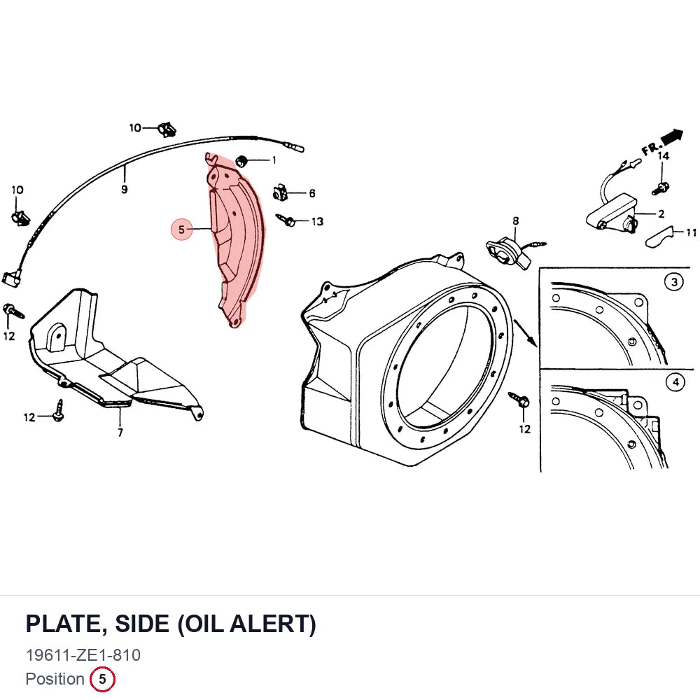 PLATE, SIDE (OIL ALERT)