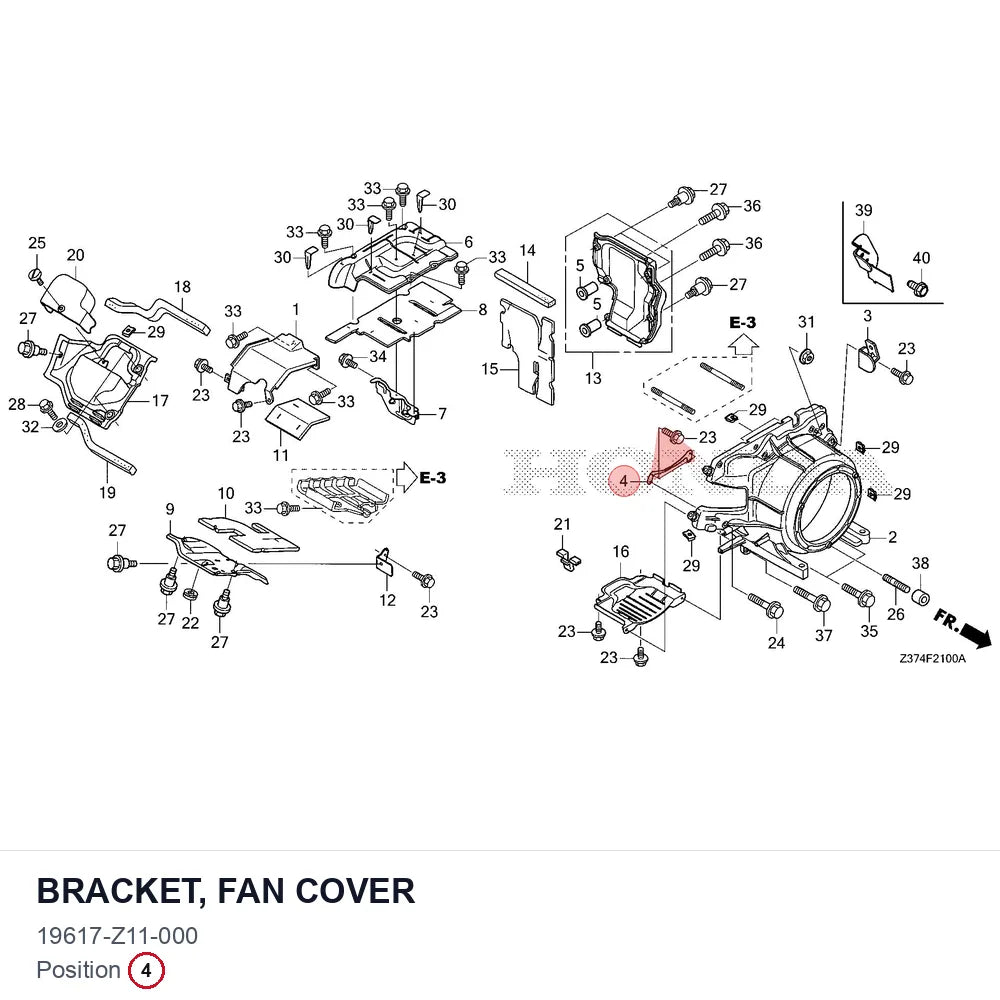 BRACKET, FAN COVER