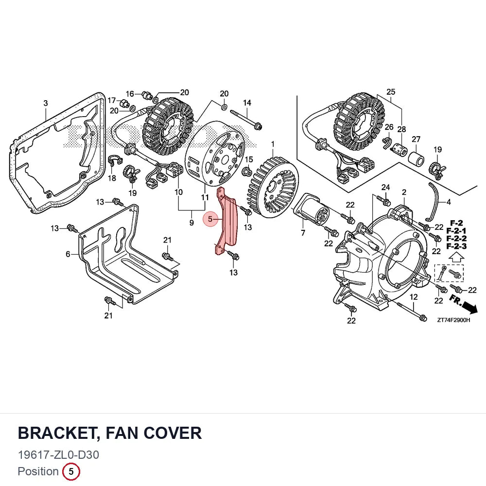 BRACKET, FAN COVER