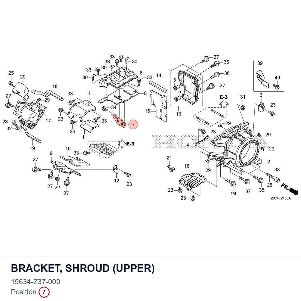 BRACKET, SHROUD (UPPER)