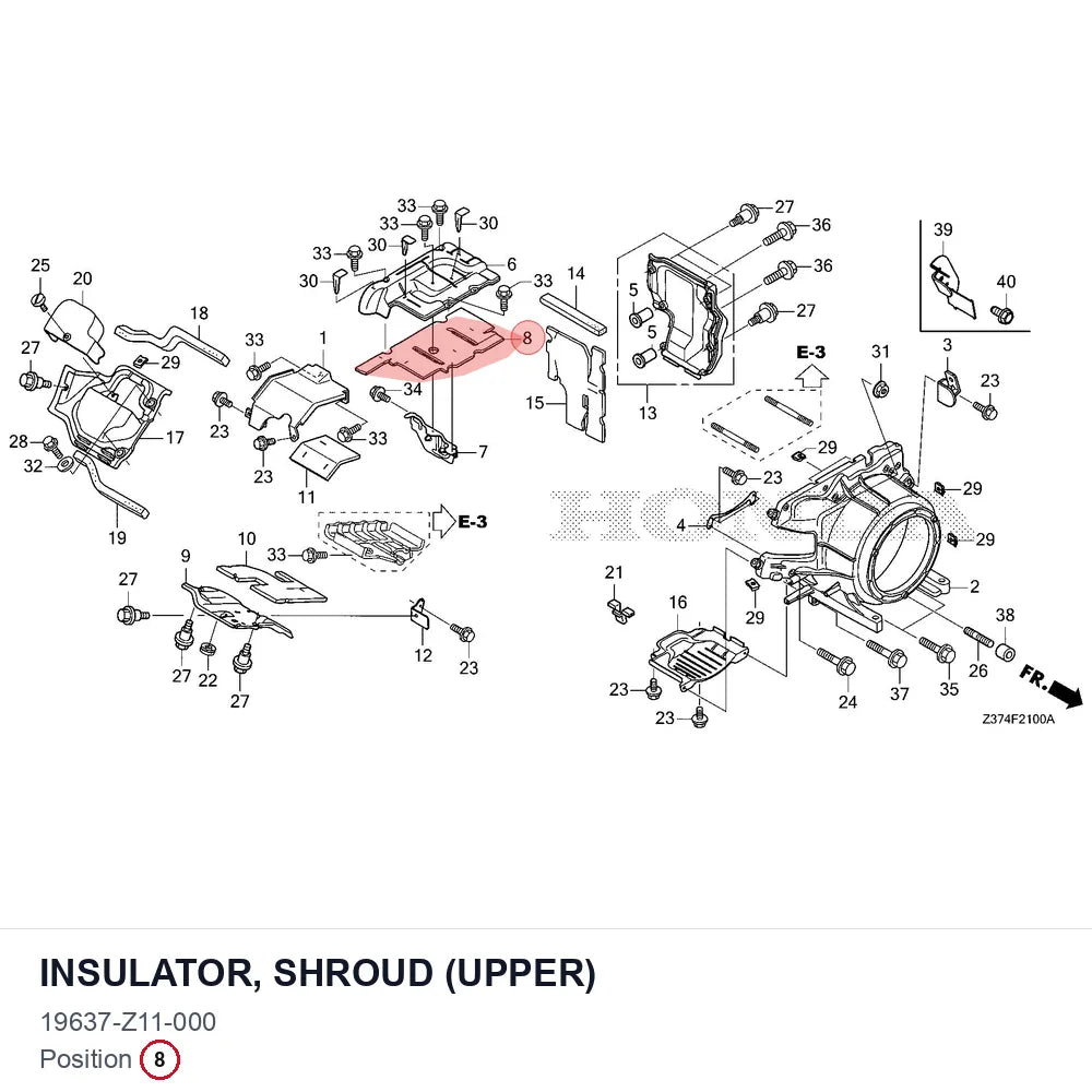 INSULATOR, SHROUD (UPPER)