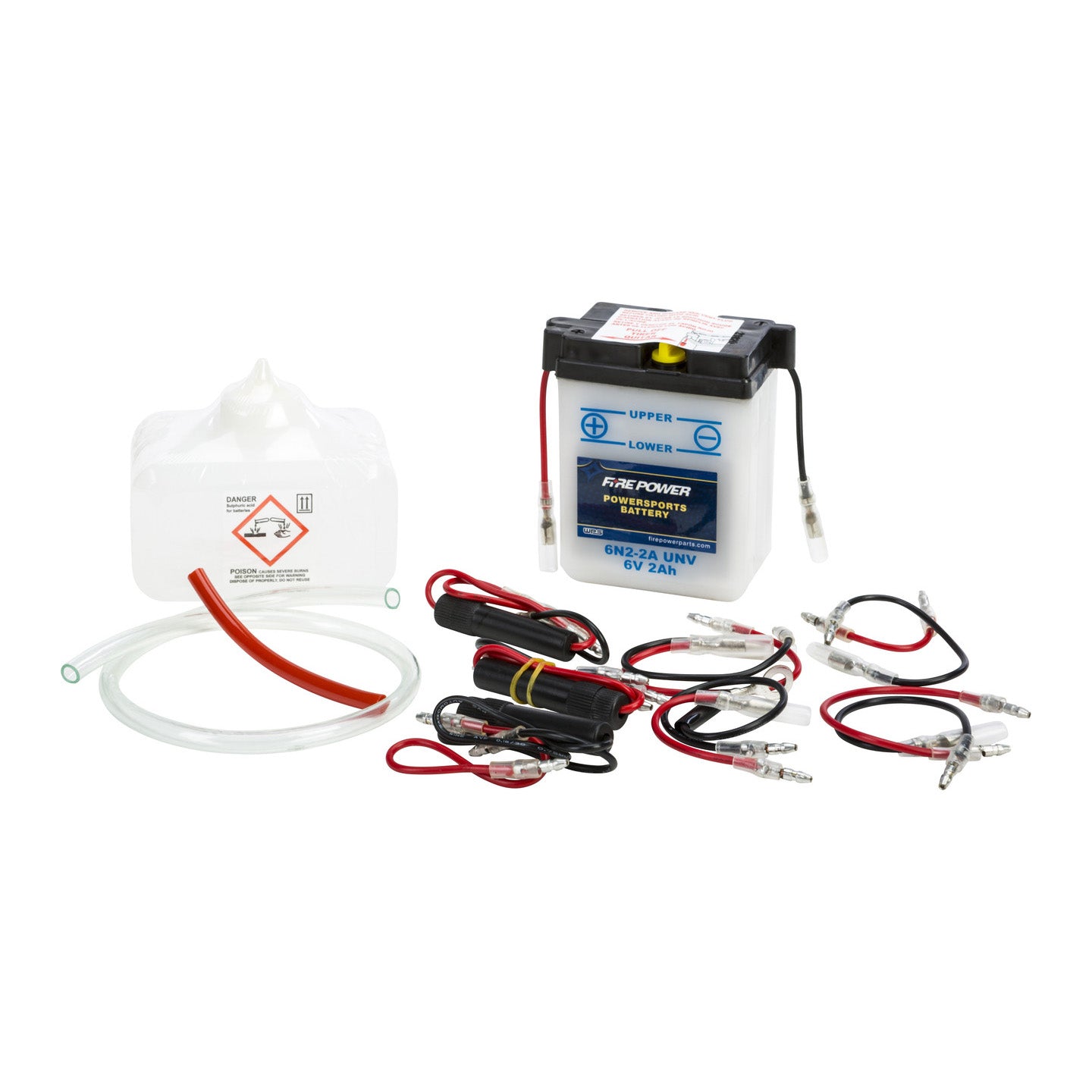 Fire Power 6V Standard Battery with Acid Pack 6N2-2A