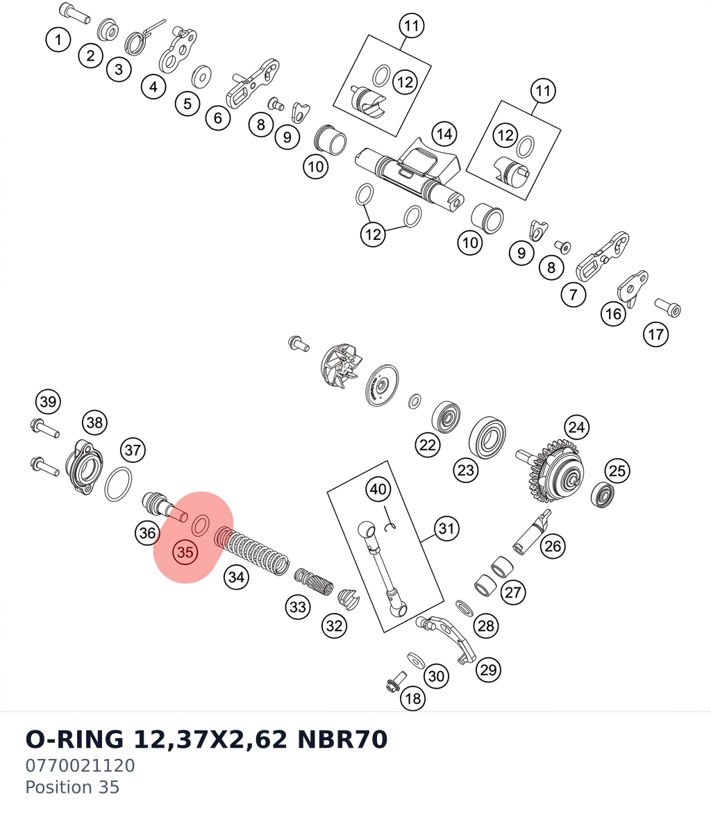 Diagram preview: O-RING 12,37X2,62 NBR70 (0770021120)