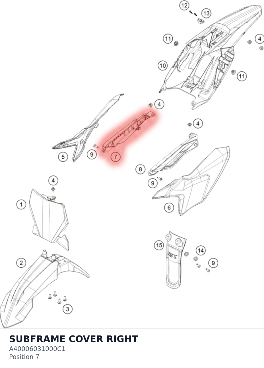 Diagram preview: SUBFRAME COVER RIGHT (A40006031000C1)