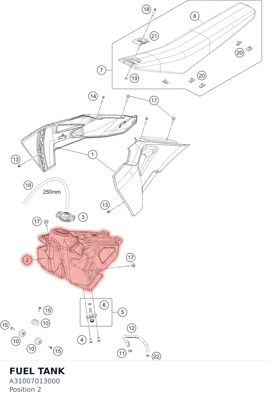 Diagram preview: FUEL TANK (A31007013000)