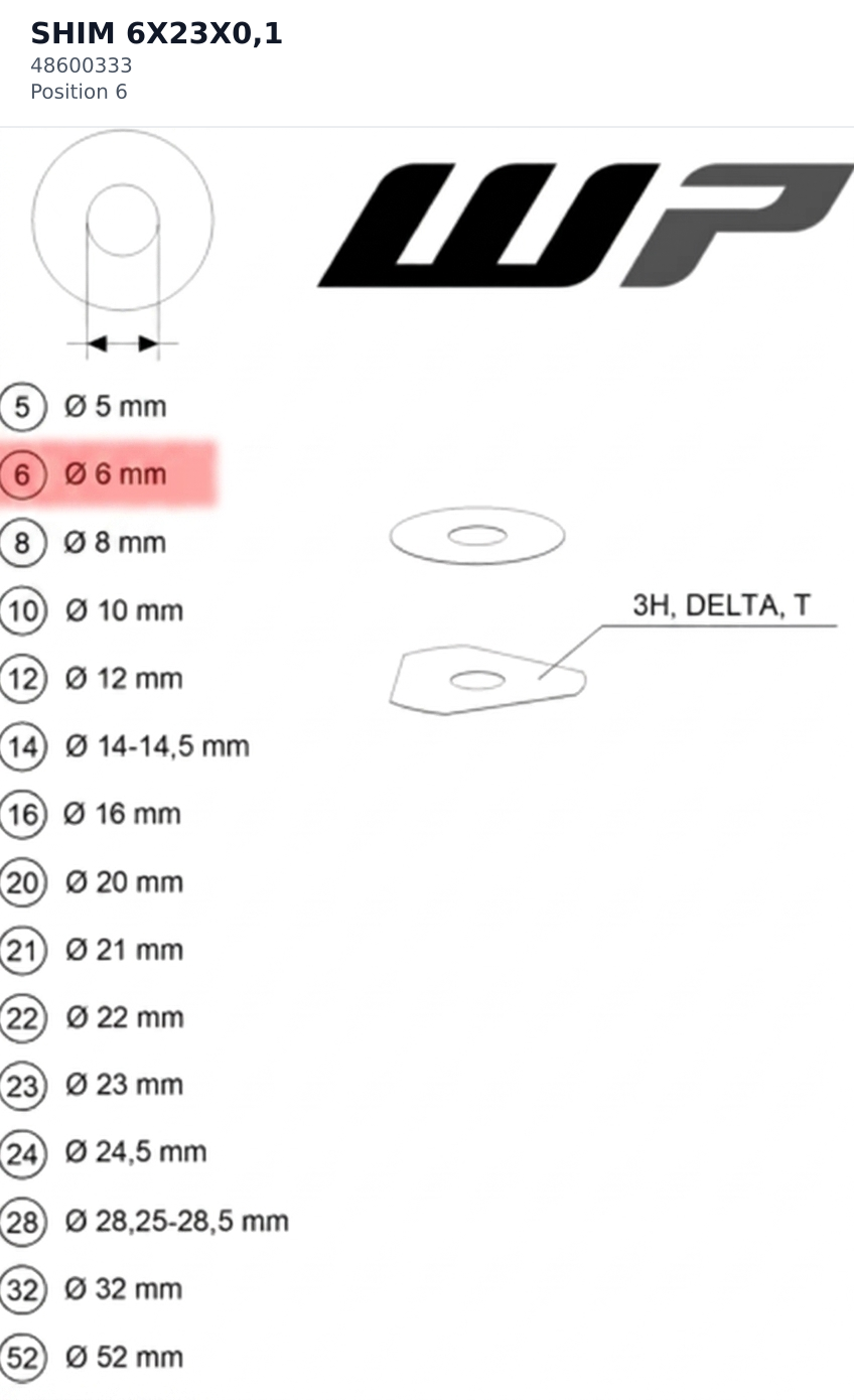 Diagram preview: SHIM 6X23X0,1 (48600333)