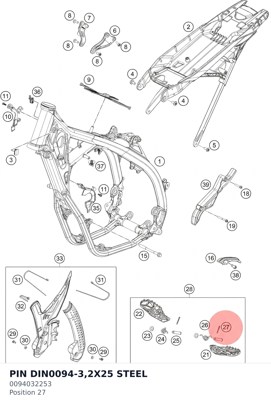 Diagram preview: PIN DIN0094-3,2X25 STEEL (0094032253)