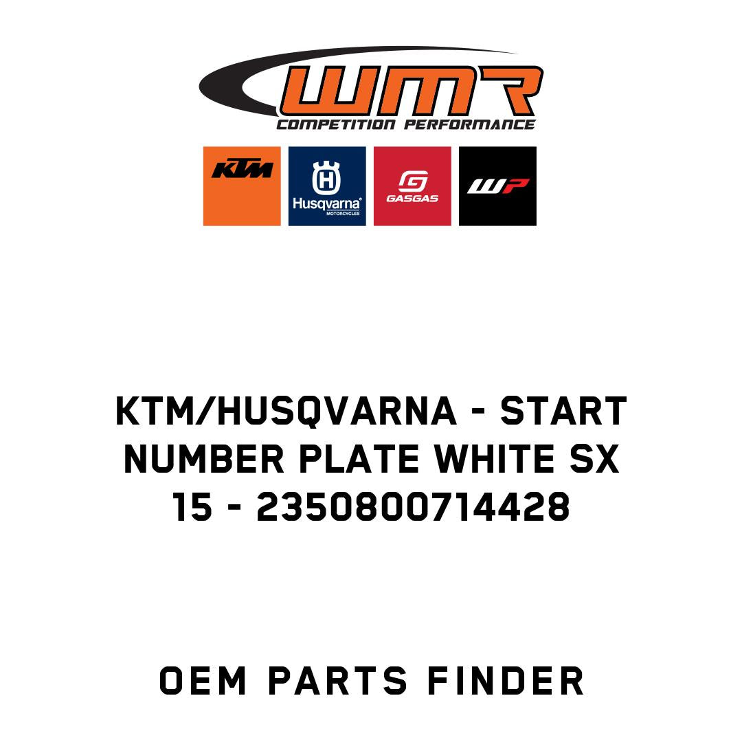 START NUMBER PLATE WHITE SX 15
